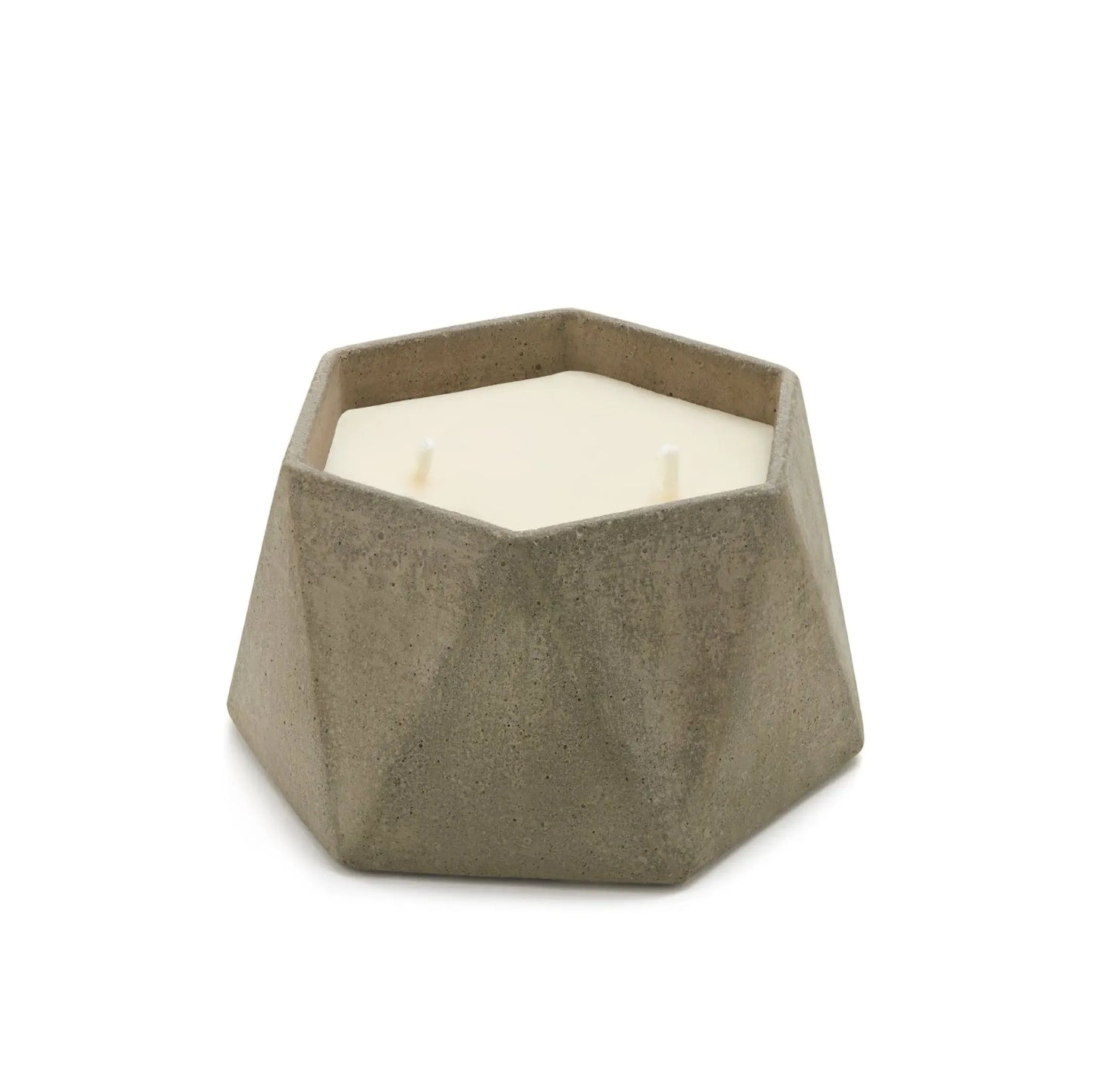 Eraya Aesthetic Concrete Hexagon Scented Soy Candle - Grey