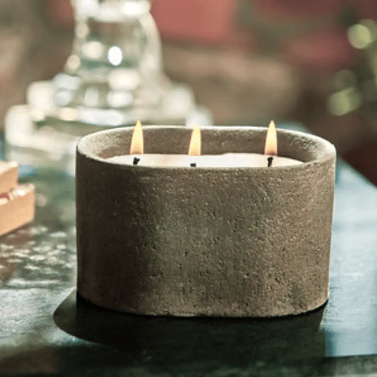Concrete Oval Scented Candle - Eraya Aesthetic