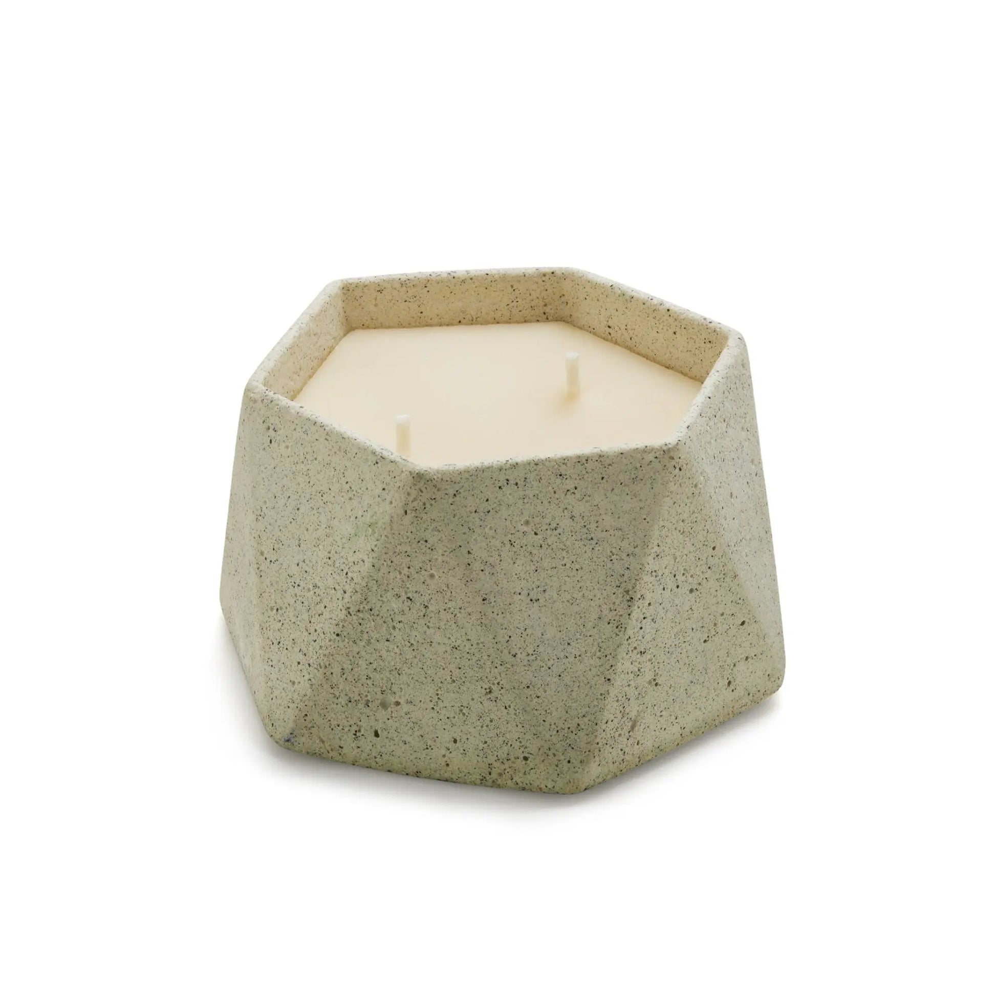 Concrete Hexagon Scented Candle - Eraya Aesthetic - White